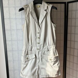 Leifsdottir Romper Scandinavian-Inspired Resortwear Top Shorts Light Grey Cotton